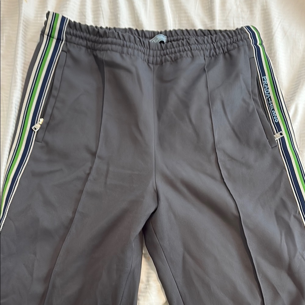 Prada Gray Sweatpants with Athletic Stripes